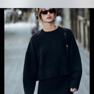 Zara Black Crew Neck Sweater